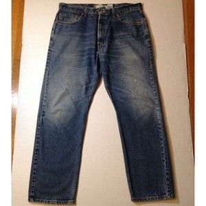 VTG Levis Jeans Men 38x32 Dark Wash 505 Straight Relaxed Fit 90s Y2K Made Canada